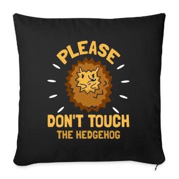 S’il vous plaît ne touchez pas le hérisson mignon animal de compagnie - Housse de coussin décorative 45 x 45 cm - noir - Devant