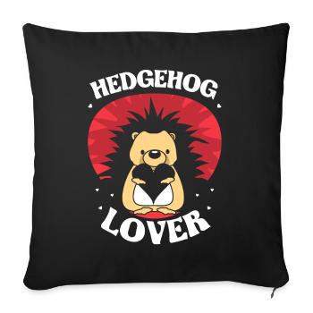 Hérisson Les amoureux disent Mignon animal de compagnie - Housse de coussin décorative 45 x 45 cm - noir - Devant