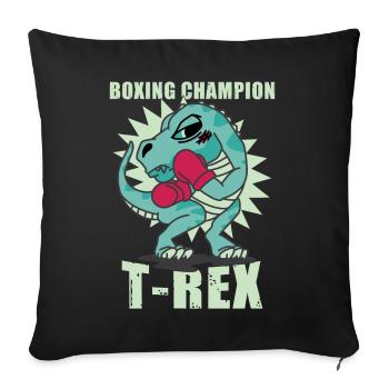 Boxing Dinosaur TRex - Sofa pillowcase 17,3'' x 17,3'' (45 x 45 cm) - black - Front