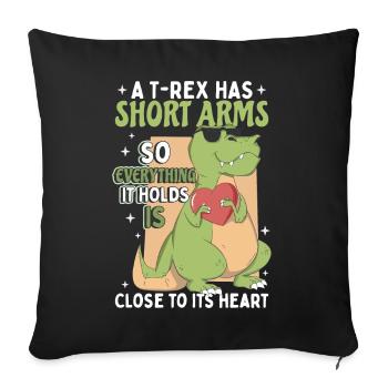 Dinosaure mignon T-Rex Enfants - Housse de coussin décorative 45 x 45 cm - noir - Devant