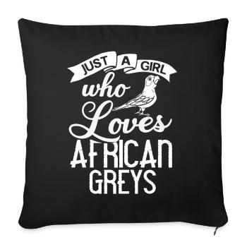 Perroquet gris d’Afrique oiseau perroquet Afrique - Housse de coussin décorative 45 x 45 cm - noir - Devant