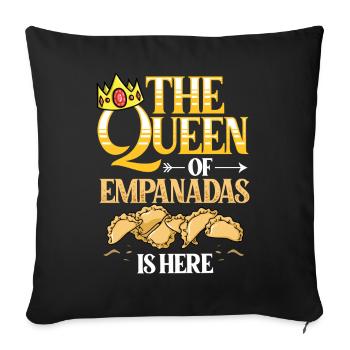 Empanada Argentine Dumpling Espagne - Housse de coussin décorative 45 x 45 cm - noir - Devant