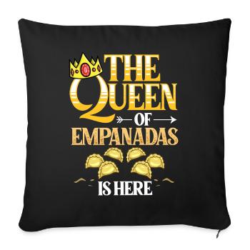 Empanada Argentine Dumpling Espagne - Housse de coussin décorative 45 x 45 cm - noir - Devant