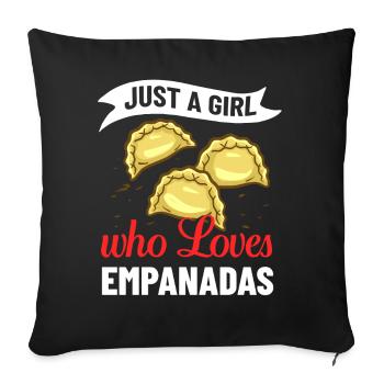 Empanada Argentine Dumpling Espagne - Housse de coussin décorative 45 x 45 cm - noir - Devant
