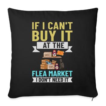Flea Market Flea Market Funny Articles Market - Sofa pillowcase 17,3'' x 17,3'' (45 x 45 cm) - black - Front
