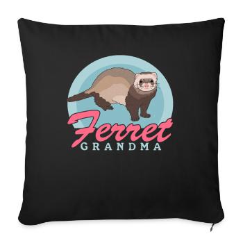 Ferret Grandma Ferret Owner Gift - Sofa pillowcase 17,3'' x 17,3'' (45 x 45 cm) - black - Front
