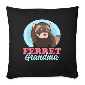 Frettchen Grandma Besitzer Frettchen Geschenk - Sofakissenbezug 45 x 45 cm - Schwarz - Vorne
