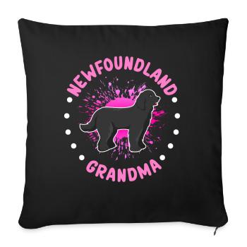 Newfoundland Grandma Dog Owner Gift - Sofa pillowcase 17,3'' x 17,3'' (45 x 45 cm) - black - Front