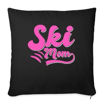 Ski Mama - Sofa pillowcase 17,3'' x 17,3'' (45 x 45 cm) - black - Front