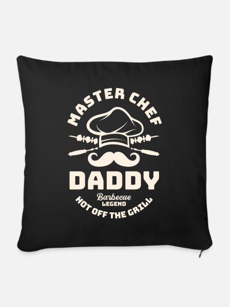 Vatertag - Dad Master Chef Daddy Barbeque Lege - Sofakissenbezug 45 x 45 cm - Schwarz