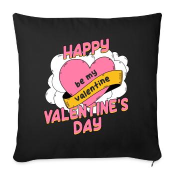 Petite amie, petit ami, homme, partenaire de la Saint-Valentin - Housse de coussin décorative 45 x 45 cm - noir - Devant