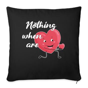 Petite amie, petit ami, homme, partenaire de la Saint-Valentin - Housse de coussin décorative 45 x 45 cm - noir - Devant