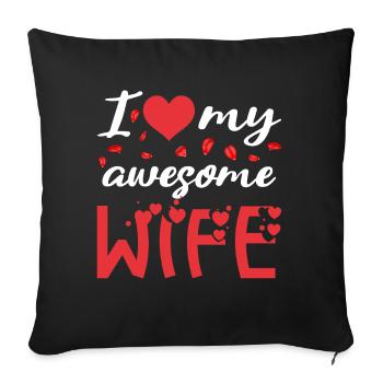 Valentine's Day girlfriend, boyfriend, man, wife partner - Sofa pillowcase 17,3'' x 17,3'' (45 x 45 cm) - black - Front
