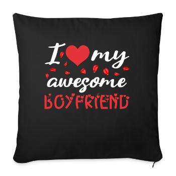 Valentine's Day girlfriend, boyfriend, man, wife partner - Sofa pillowcase 17,3'' x 17,3'' (45 x 45 cm) - black - Front