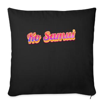 Vintage Thaïlande Vacances Asie Thaï Ko Samui - Housse de coussin décorative 45 x 45 cm - noir - Devant