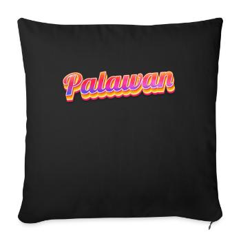 Vintage Philippines Holiday Tour Asia Palawan - Housse de coussin décorative 45 x 45 cm - noir - Devant