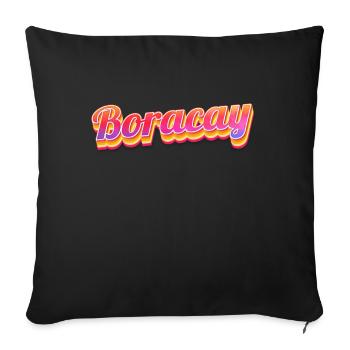 Vacances vintage Philippines Asie Boracay - Housse de coussin décorative 45 x 45 cm - noir - Devant