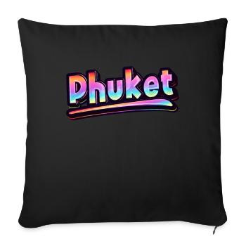 Vintage Thailand Holiday Asia Thai Phuket - Sofa pillowcase 17,3'' x 17,3'' (45 x 45 cm) - black - Front