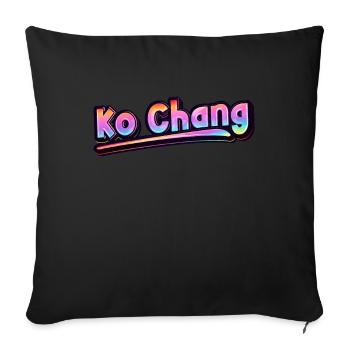 Vintage Thaïlande Vacances Asie Thaï Ko Chang - Housse de coussin décorative 45 x 45 cm - noir - Devant