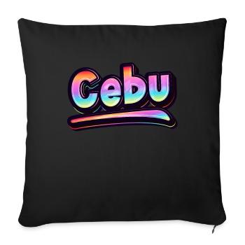 Vintage Philippines Holiday Asia Cebu - Housse de coussin décorative 45 x 45 cm - noir - Devant