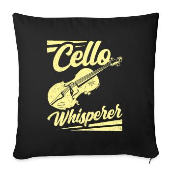 Cello Flüsterer Musiker Cellist Cellos - Sofakissenbezug 45 x 45 cm - Schwarz - Vorne