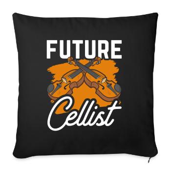 Futur violoncelliste violoncelle musicien violoncelle violoncelle - Housse de coussin décorative 45 x 45 cm - noir - Devant
