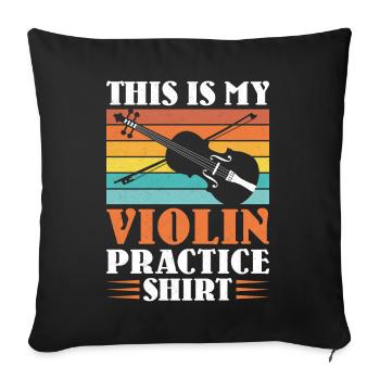 Violon Violoniste Rétro Vintage - Housse de coussin décorative 45 x 45 cm - noir - Devant