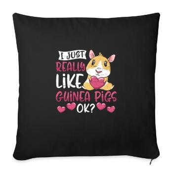 Vraiment comme les cochons d’Inde ok - drôle de guinée - Housse de coussin décorative 45 x 45 cm - noir - Devant