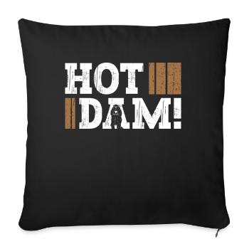 Hot dam! - Funny Beaver - Sofa pillowcase 17,3'' x 17,3'' (45 x 45 cm) - black - Front