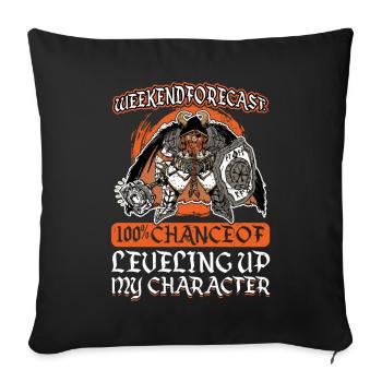 Leveling Up My Character - Larping - Sofakissenbezug 45 x 45 cm - Schwarz - Vorne