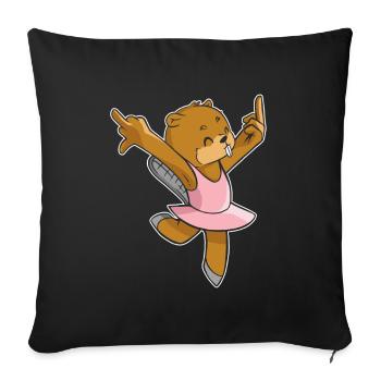 Biber Ballerina - Ballett Lustiger Biber - Sofakissenbezug 45 x 45 cm - Schwarz - Vorne
