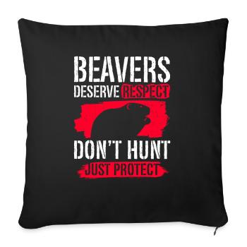 Beaver animal welfare animal rights activist rodent - Sofa pillowcase 17,3'' x 17,3'' (45 x 45 cm) - black - Front