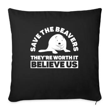 Beaver animal welfare animal rights activist rodent - Sofa pillowcase 17,3'' x 17,3'' (45 x 45 cm) - black - Front