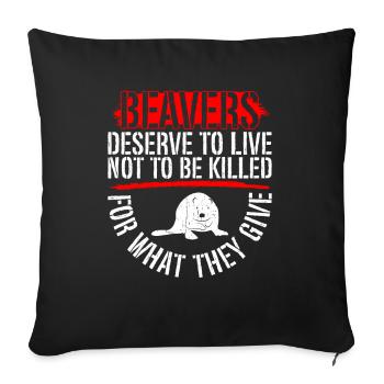 Beaver animal welfare animal rights activist rodent - Sofa pillowcase 17,3'' x 17,3'' (45 x 45 cm) - black - Front