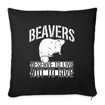 Beaver animal welfare animal rights activist rodent - Sofa pillowcase 17,3'' x 17,3'' (45 x 45 cm) - black - Front