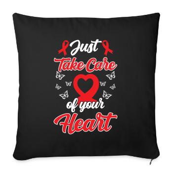 Maladie cardiaque - Housse de coussin décorative 45 x 45 cm - noir - Devant