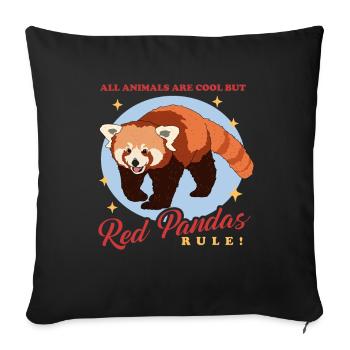 Red Panda Red Pandas Red Panda Gift - Sofa pillowcase 17,3'' x 17,3'' (45 x 45 cm) - black - Front
