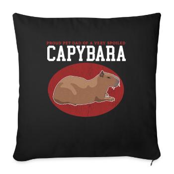 Capybara Dad | Capybaras Capybaras Gift - Sofa pillowcase 17,3'' x 17,3'' (45 x 45 cm) - black - Front