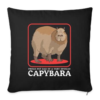 Capybara Dad Capybaras Capybaras Capybara Gift - Sofa pillowcase 17,3'' x 17,3'' (45 x 45 cm) - black - Front