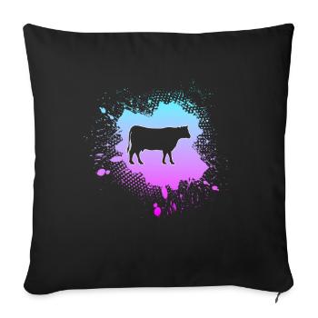 Cow - Sofa pillowcase 17,3'' x 17,3'' (45 x 45 cm) - black - Front