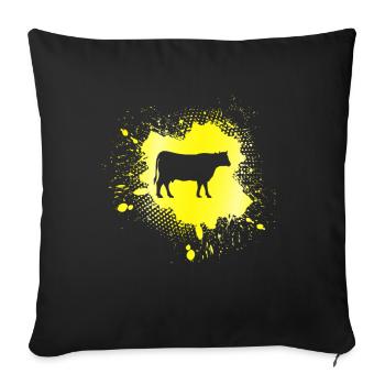Kuh - Sofakissenbezug 45 x 45 cm - Schwarz - Vorne