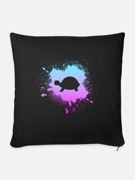 Schildkröte - Sofakissenbezug 45 x 45 cm - Schwarz