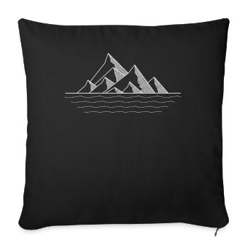 Silhouette du sommet de la montagne - Housse de coussin décorative 45 x 45 cm - noir - Devant