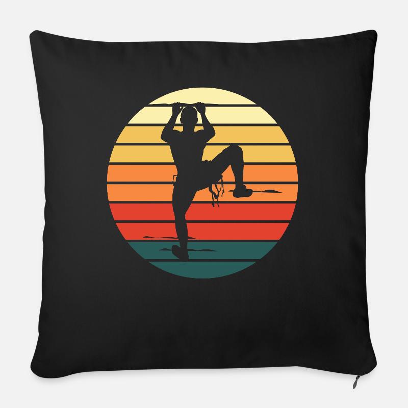 Klettern Bergsteigen Retro Vintage Geschenk - Sofakissenbezug 45 x 45 cm - Schwarz