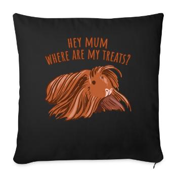 Hey Maman où sont mes friandises Cochon d’Inde 6 luxure - Housse de coussin décorative 45 x 45 cm - noir - Devant