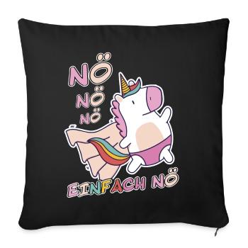 Noe Einhorn Superheld lustiger Spruch - Sofakissenbezug 45 x 45 cm - Schwarz - Vorne