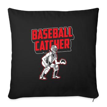 Baseball Catcher Baseball Catcher Player Hobby - Sofa pillowcase 17,3'' x 17,3'' (45 x 45 cm) - black - Front