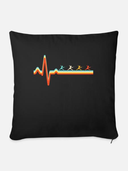 Fechten Retro Herzschlag - Sofakissenbezug 45 x 45 cm - Schwarz