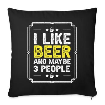 Bière Amateurs de bière buvant de l’alcool - Housse de coussin décorative 45 x 45 cm - noir - Devant