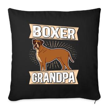 Boxer Grand-père | Cadeau de chien boxeur allemand - Housse de coussin décorative 45 x 45 cm - noir - Devant
